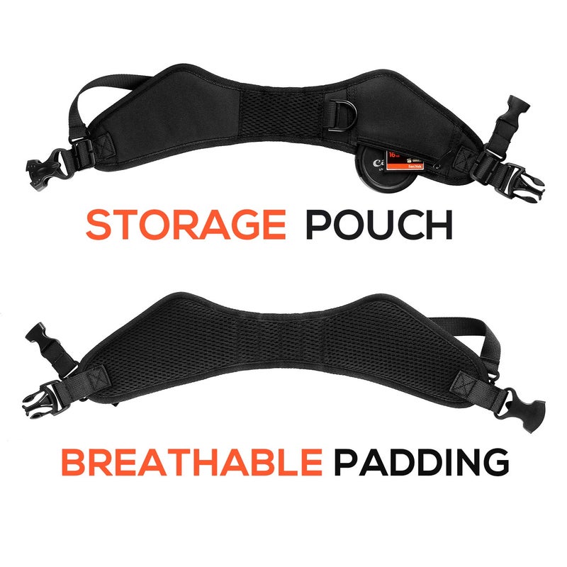 waka Camera Neck Strap with Quick Release  Safety Tether and Underarm Strap  Adjustable Camera Shoulder Sling Strap for Nikon Canon Sony Fuji DSLR Camera  Black - Image 3